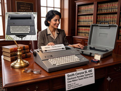 Smith Corona SL480 Electronic Portable Typewriter Case Ribbon Tested Works Great