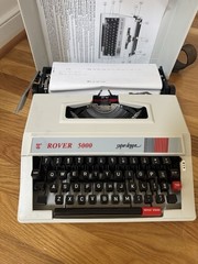 Rover 5000 Super Deluxe Typewriter With Case And Instructions Vintage