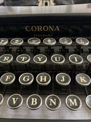 1937 Corona standard typewriter standard Glossy black Flat Top Beautiful
