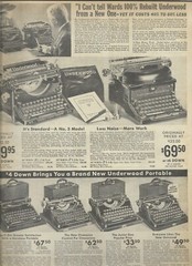 1936 Wards Catalog Ad Page STANDARD UNDERWOOD TYPEWRITER MICKEY MOUSE PARASOL