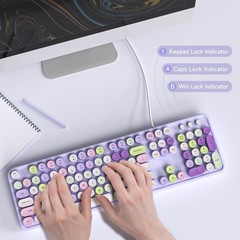 Dilter Wired Keyboard, 104 Keys Full-Sized Typewriter Keyboards, USB Office K…