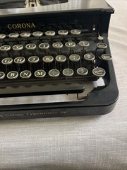 1937 Corona standard typewriter standard Glossy black Flat Top Beautiful