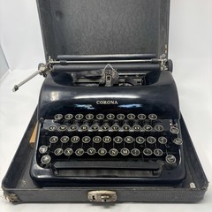 1938 Corona 2A Sterling Manual Portable Black Steel Antique Typewriter READ