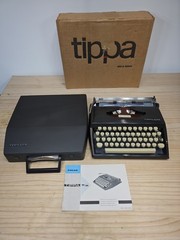 Vtg Adler Tippa S Brown West Germany Portable Typewriter Nice Original Box
