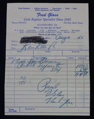 Vintage 1966 Purchase Receipt – Smith Corona Typewriter – Adamstown, PA