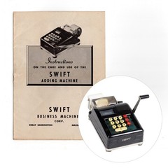 Repro Swift Adding Machine Instruction Manual Business Hand Crank Vtg Antique