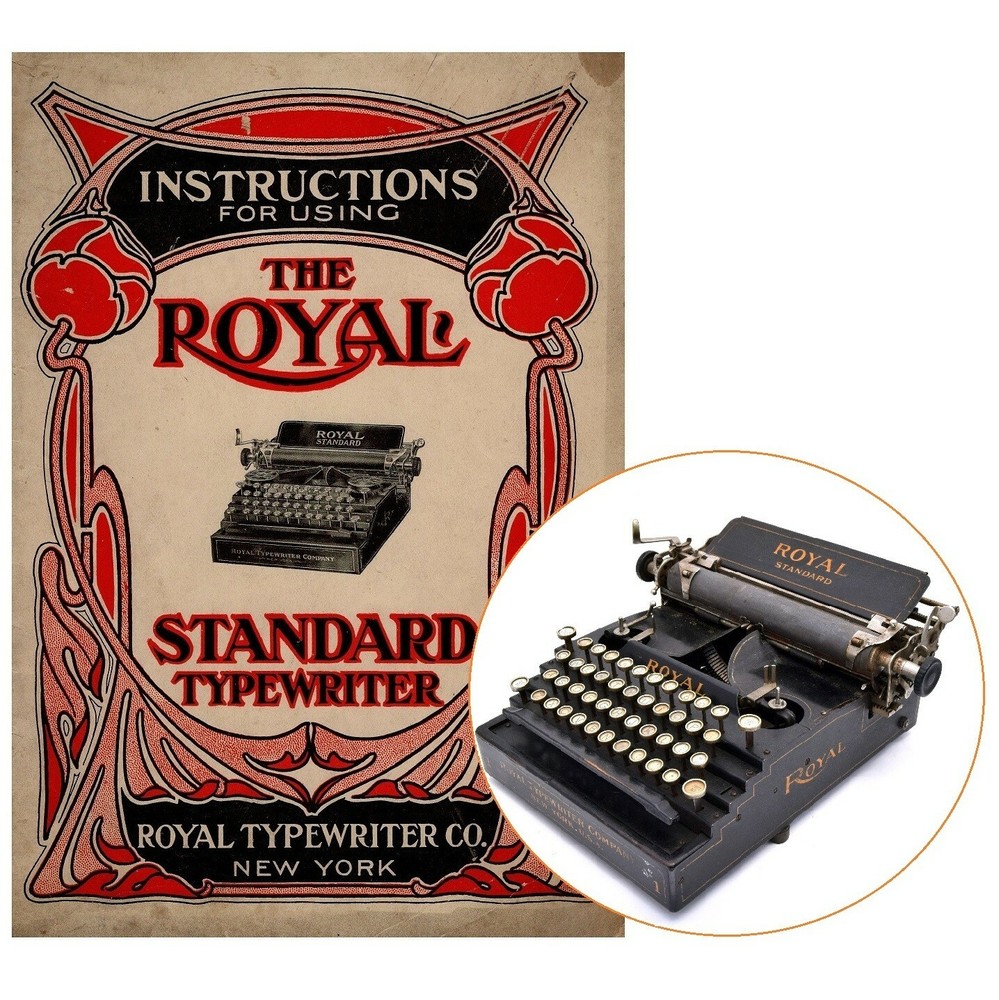 Royal Flatbed No.1 Typewriter Instruction Manual Antique Vtg 2 3 4 Standard User