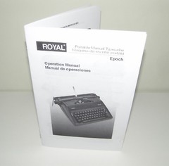 Royal Epoch Portable Typewriter Reproduction English Spanish Instruction Manual